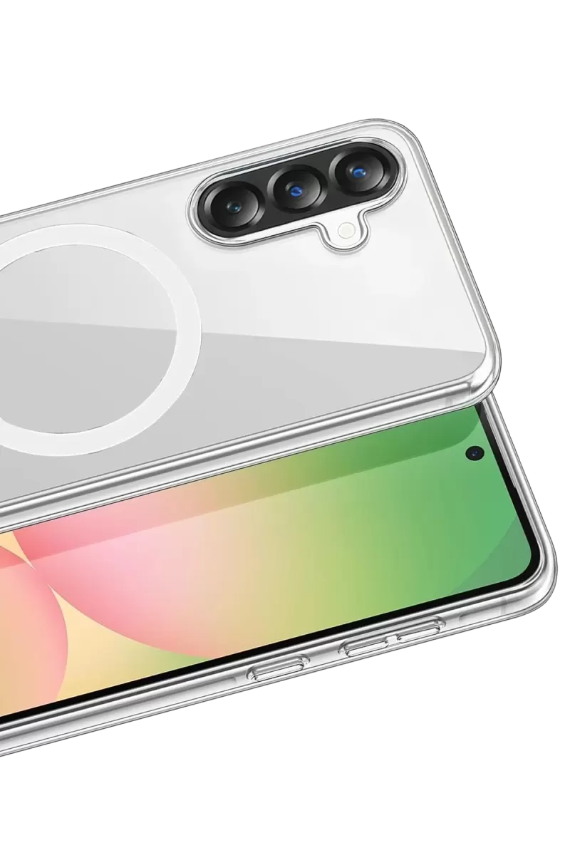 Newface Samsung Galaxy A37 5G Combo Sert Şeffaf Magsafe Kapak - Şeffaf