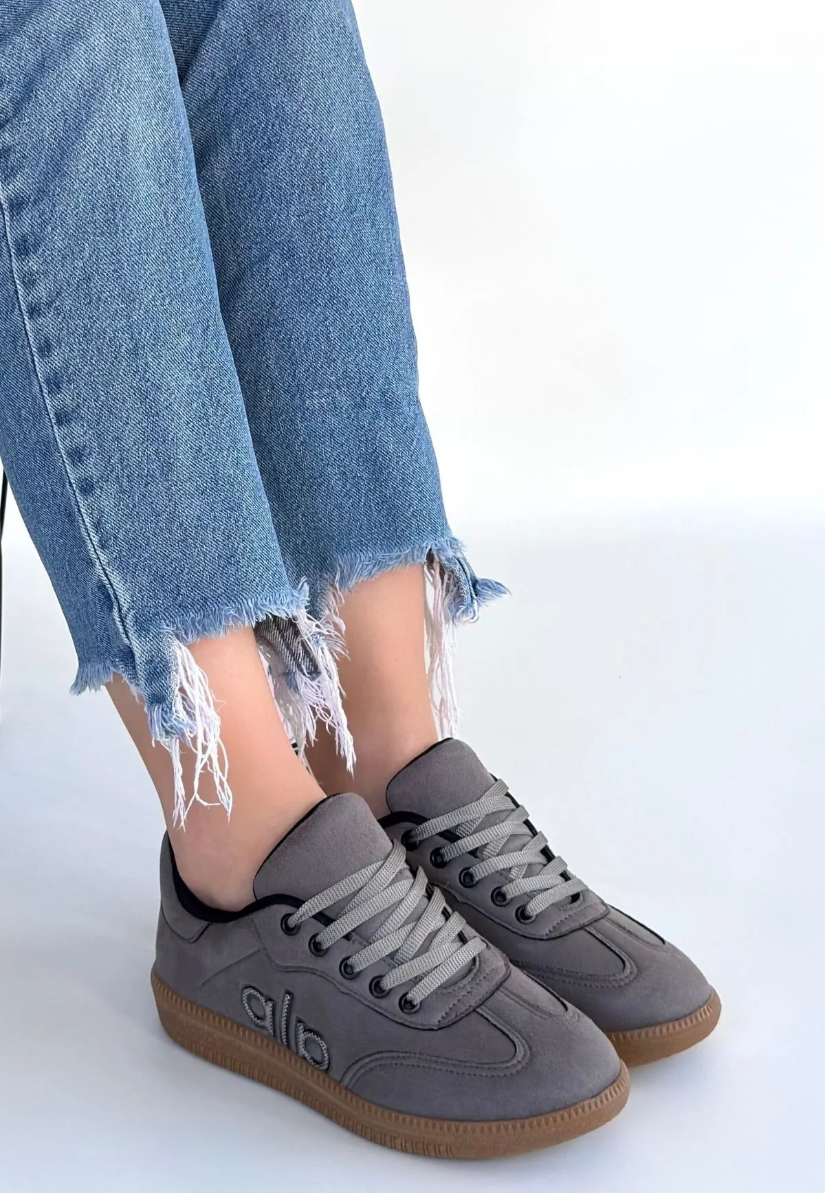 Lendo Gri Süet Bağcıklı Spor Ayakkabı