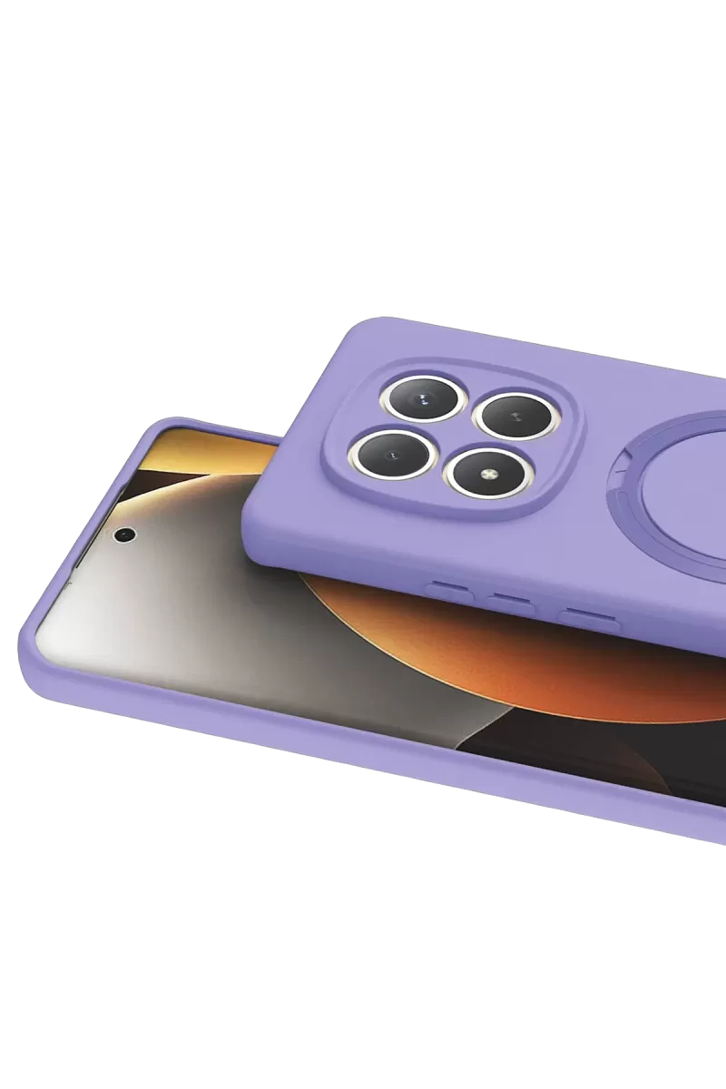 Newface Xiaomi Redmi Note 15 Pro 5G Regal Magsafe Standlı Kapak - Lila