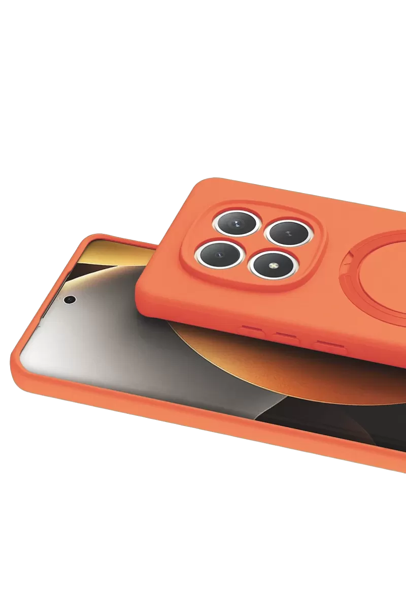 Newface Xiaomi Redmi Note 15 Pro 5G Regal Magsafe Standlı Kapak - Turuncu
