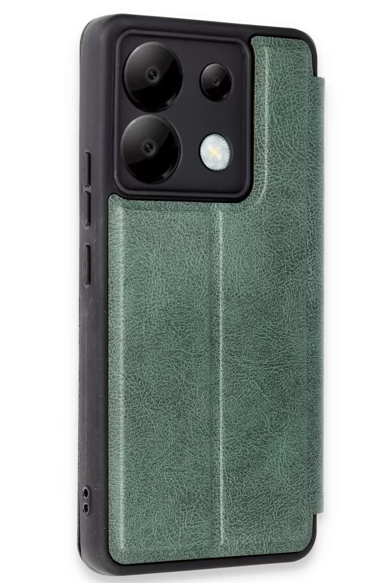 Newface Xiaomi Redmi Note 13 Pro 5G Kılıf Flip Cover - Koyu Yeşil