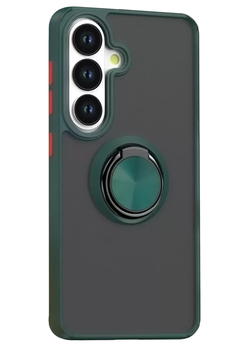 Newface Samsung Galaxy S26 Montreal Yüzüklü Silikon Kapak - Yeşil