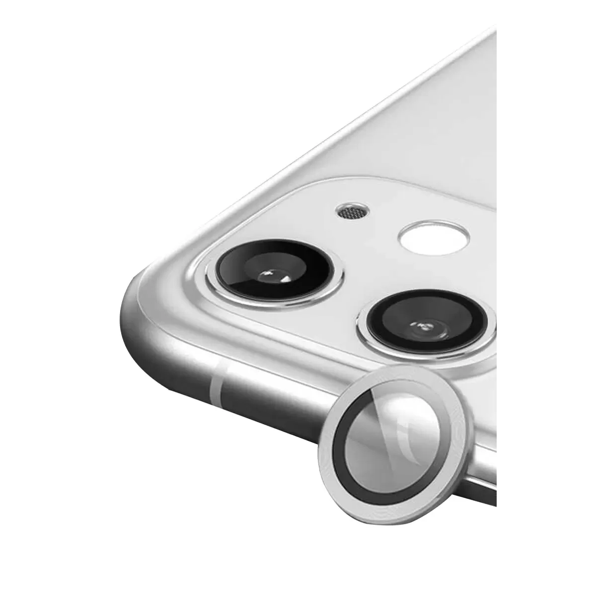 Newface Apple iPhone 11 Raze Metal Kamera Lens - Gümüş