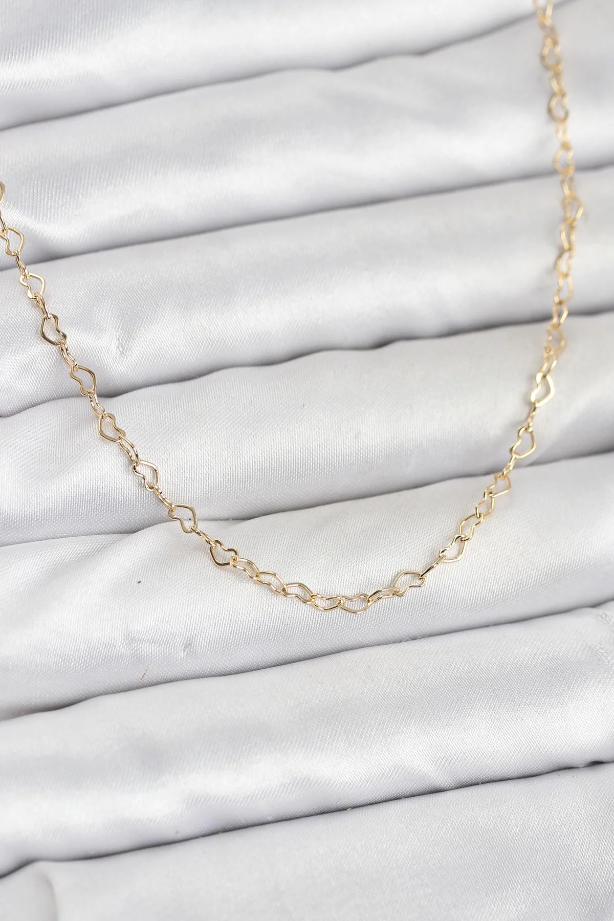 CM 14K Gold Renk Kalp Zincirli Kadın Kolye