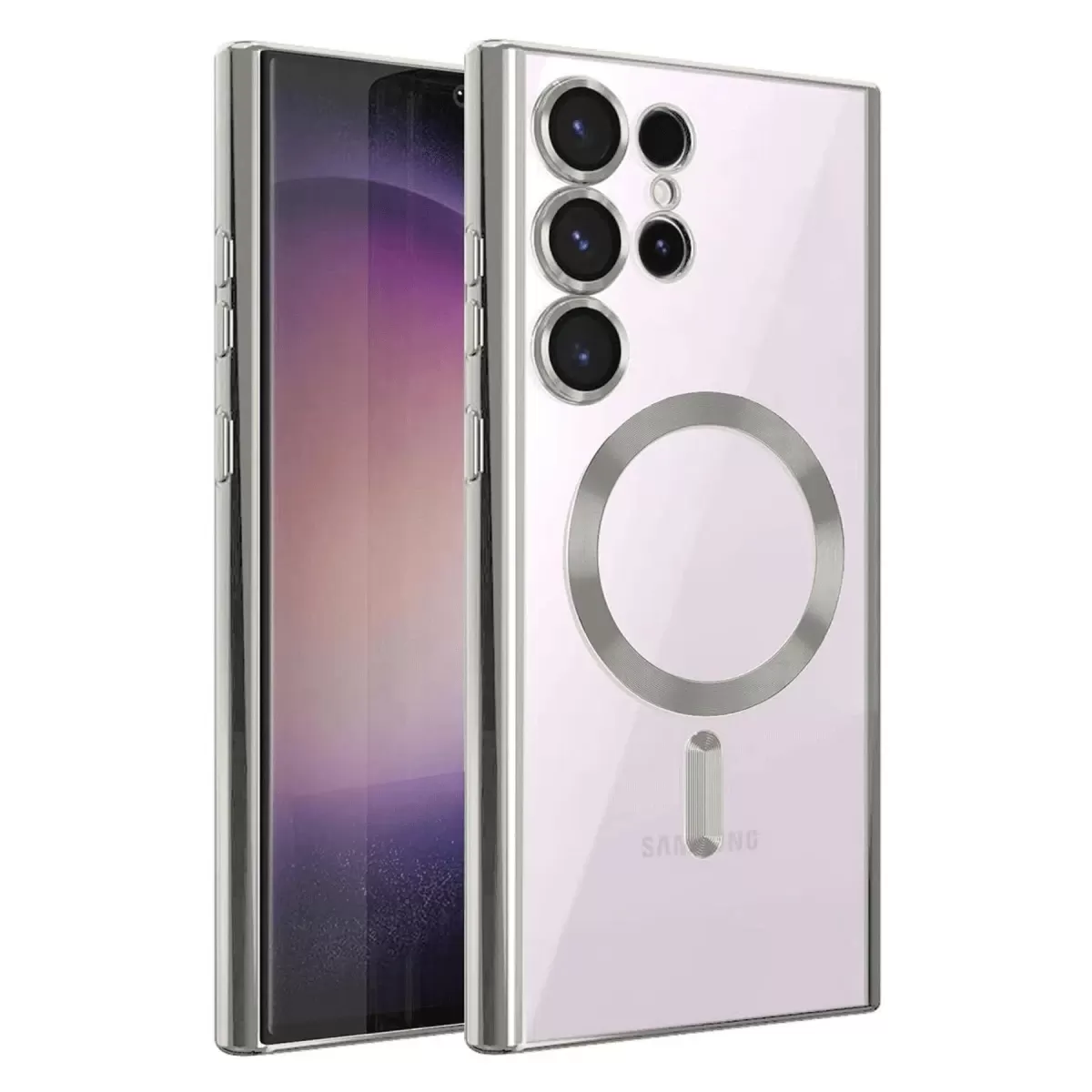 Newface Samsung Galaxy S25 Ultra Kılıf Kross Magneticsafe Kapak - Gümüş