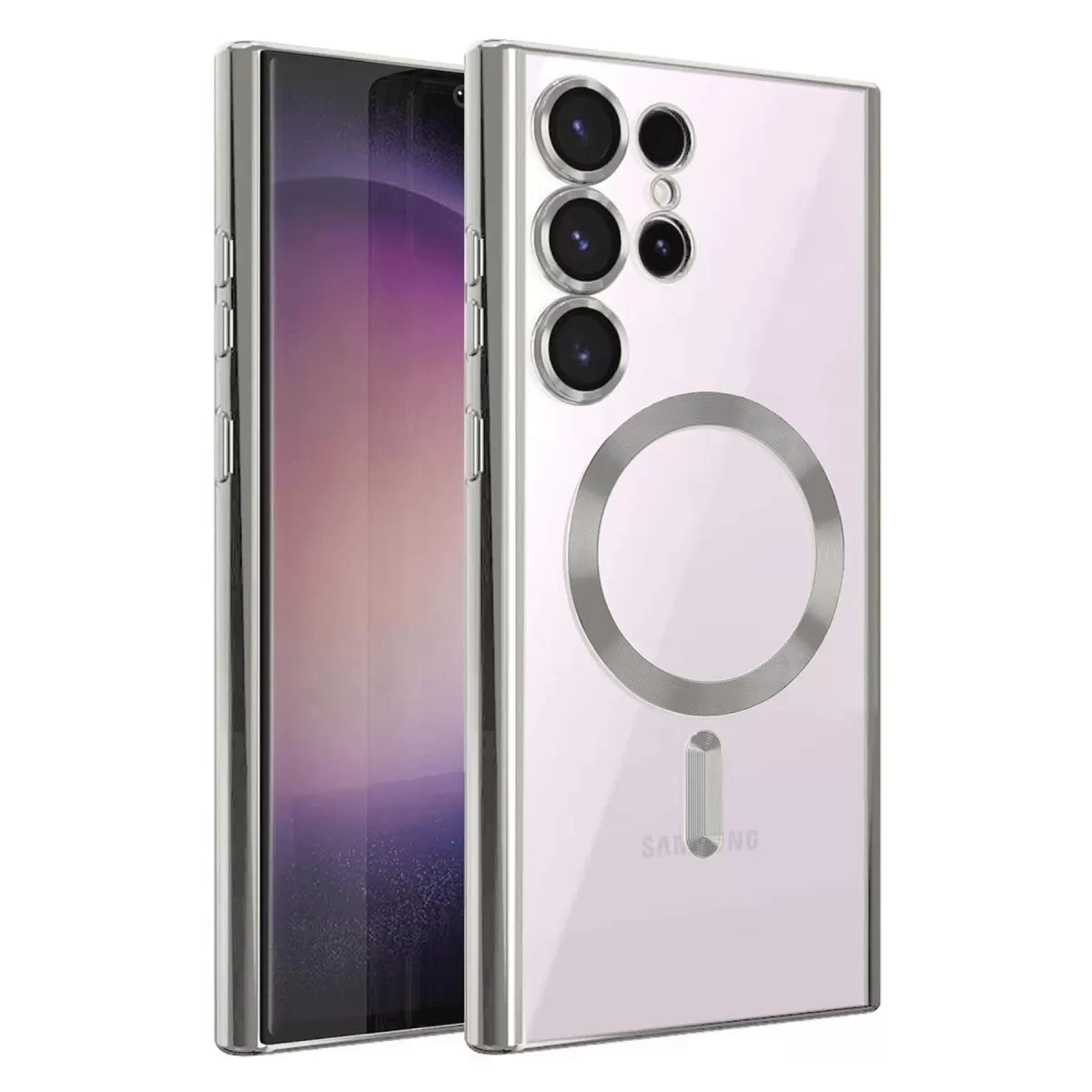 Newface Samsung Galaxy S25 Ultra Kılıf Kross Magneticsafe Kapak - Gümüş
