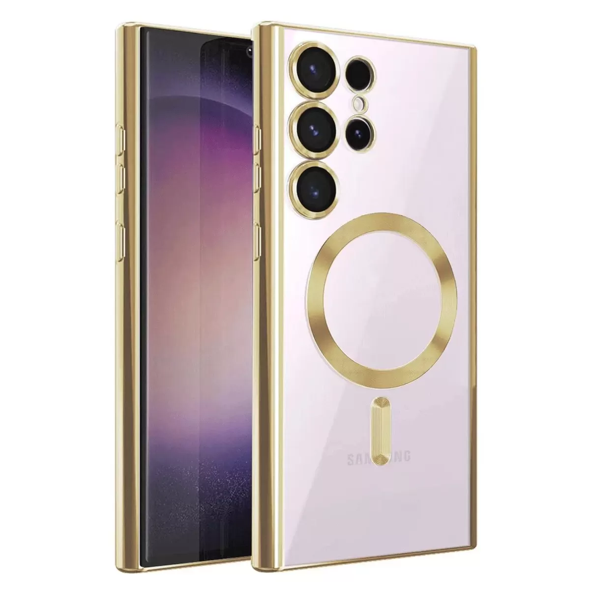 Newface Samsung Galaxy S25 Ultra Kılıf Kross Magneticsafe Kapak - Gold