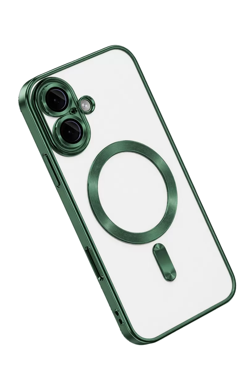 Newface Apple iPhone 16 Kılıf Kross Magneticsafe Kapak - Koyu Yeşil