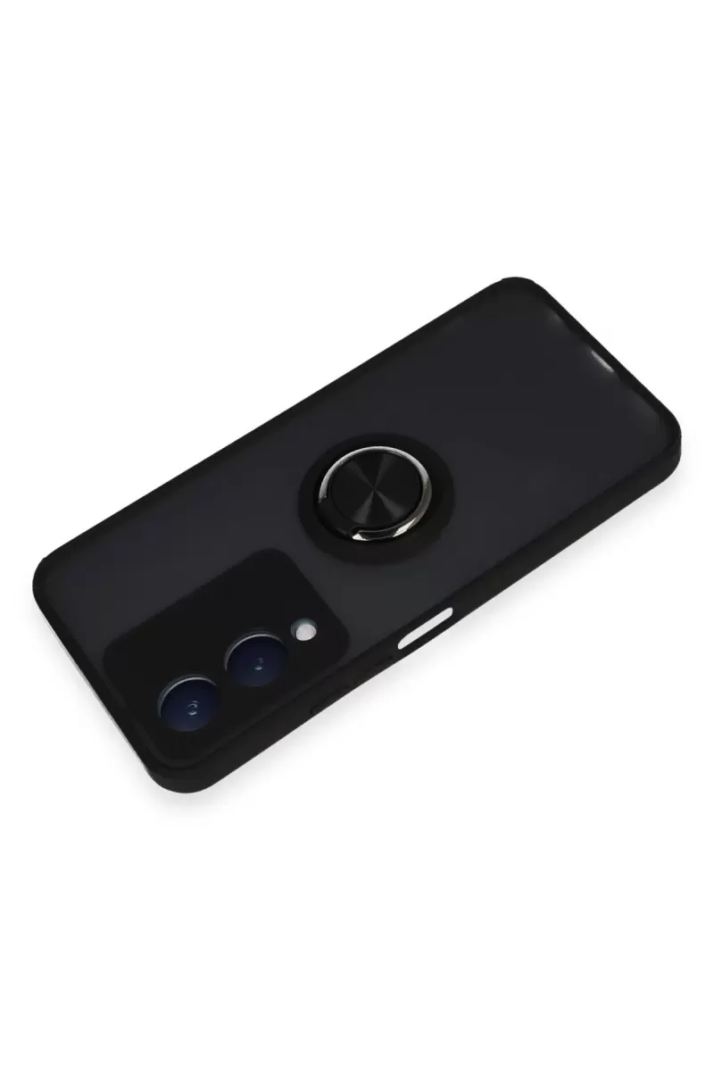 Newface Vivo Y17S Kılıf Montreal Yüzüklü Silikon Kapak - Siyah