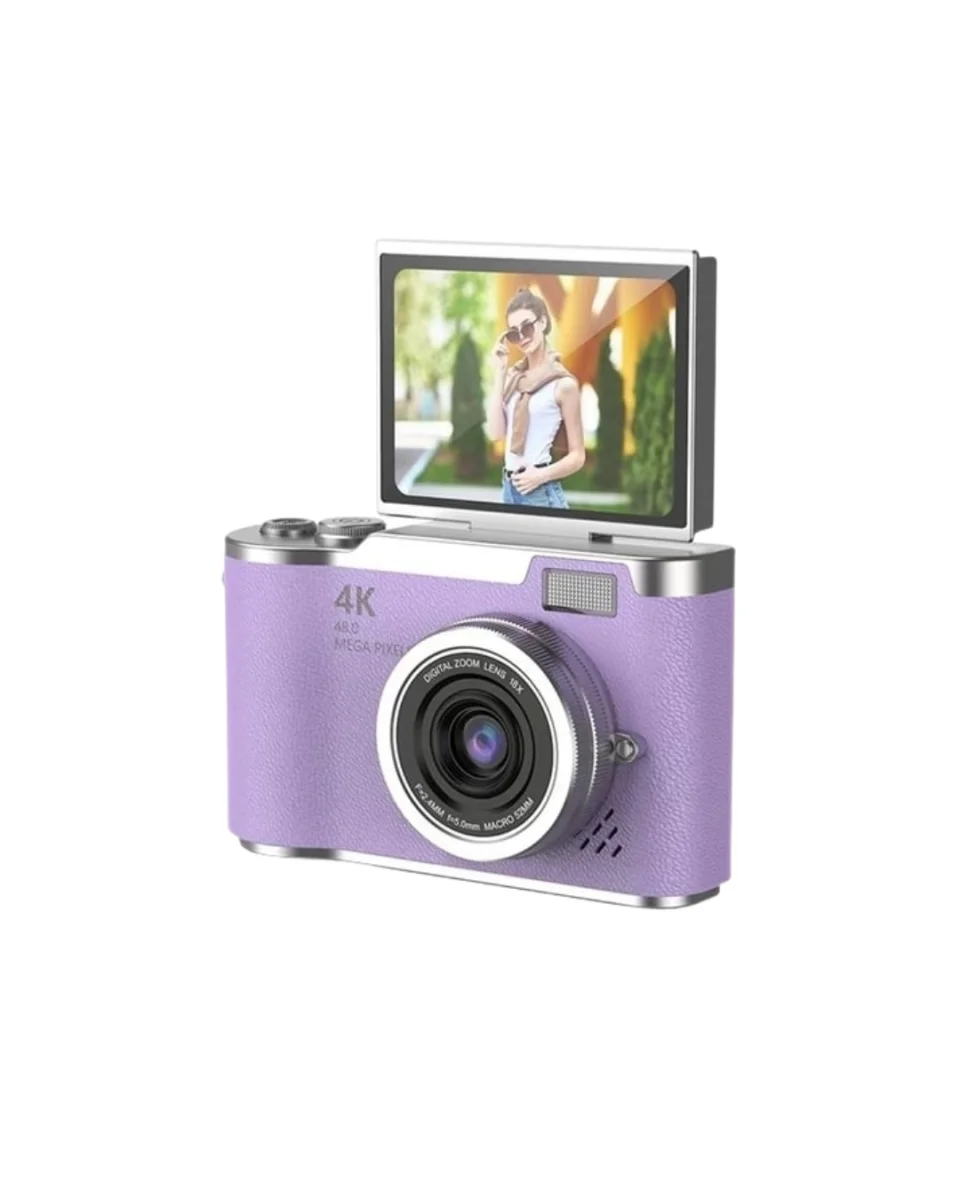 4K Kompakt Kamera 48 MP Autofocus Flash Özellikli Vlog Kamera
