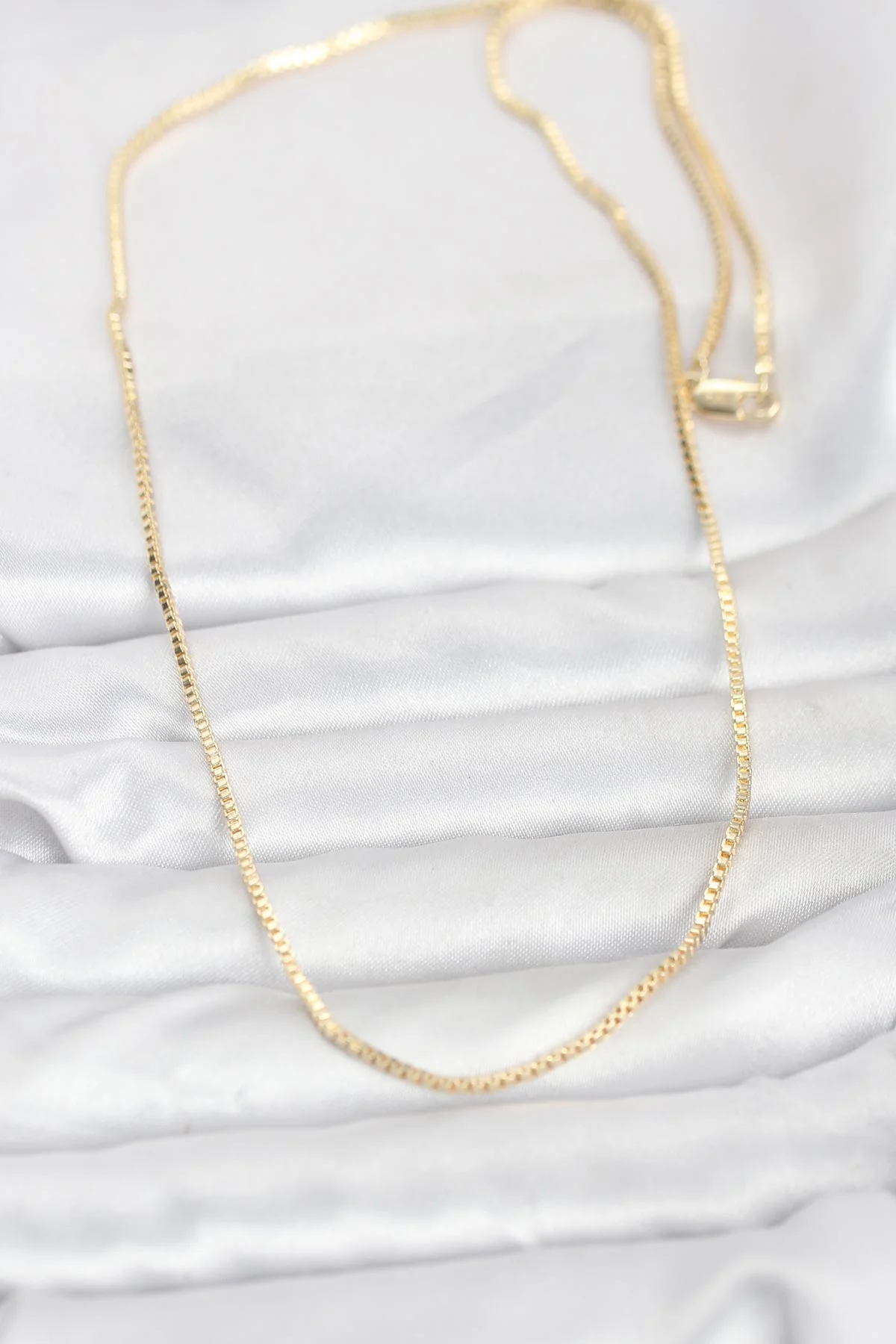 CM 14K Gold Renk Kare Zincirli Model 60 cm Kadın Kolye