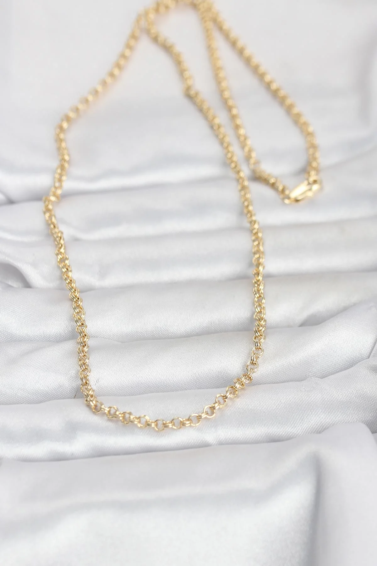 CM 14K Gold Renk Halka Zincir Model 60 cm Kadın Kolye