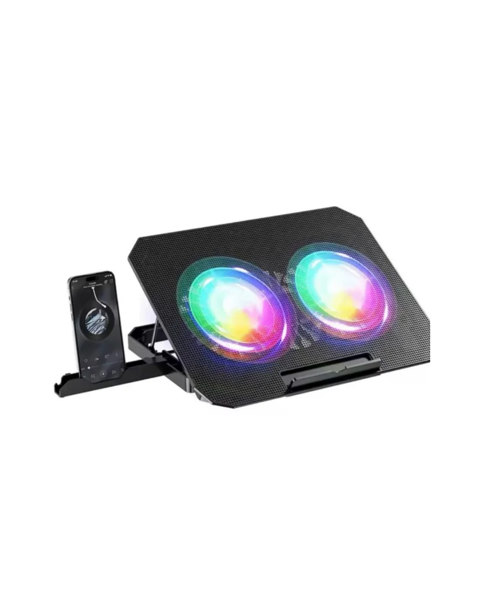 Ayarlanabilir Laptop Soğutucu Çift Fan RGB Işıklı Sessiz Çalışan