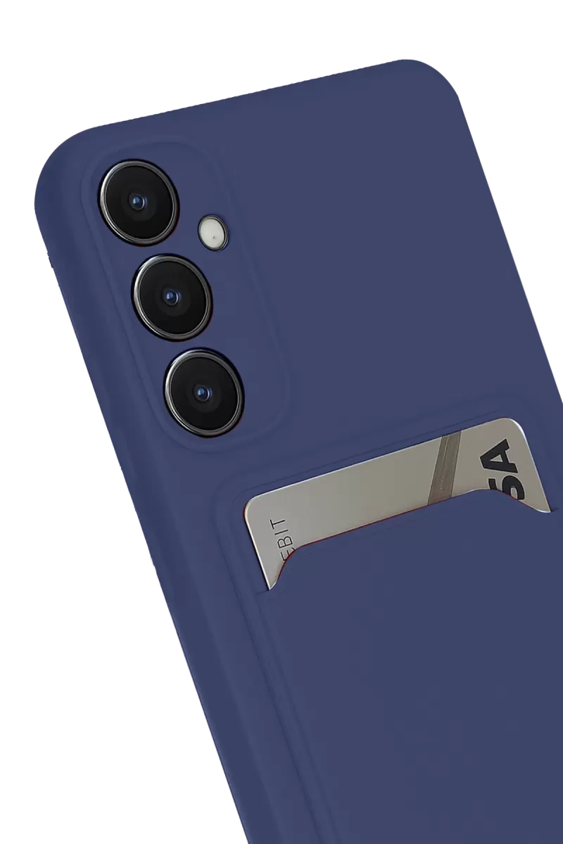 Newface Samsung Galaxy S24 FE Kılıf Kelvin Kartvizitli Silikon - Lacivert