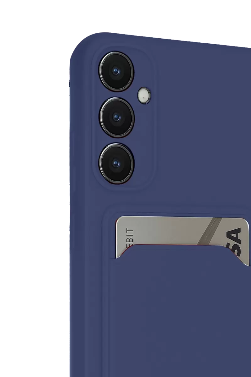 Newface Samsung Galaxy S24 FE Kılıf Kelvin Kartvizitli Silikon - Lacivert