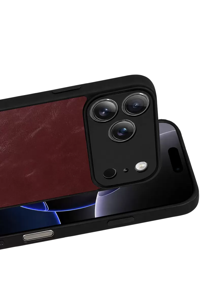 Newface Apple iPhone 17 Pro Aras Deri Kapak - Bordo
