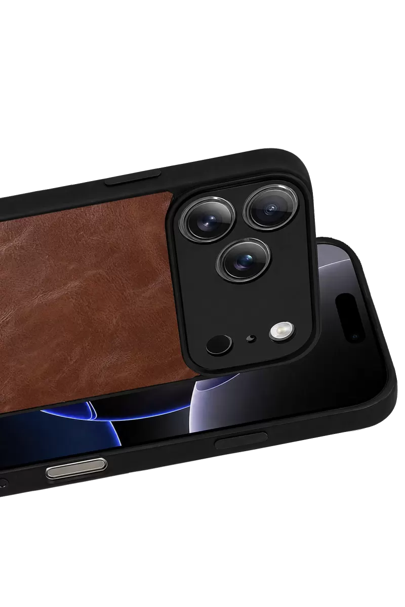 Newface Apple iPhone 17 Pro Aras Deri Kapak - Taba