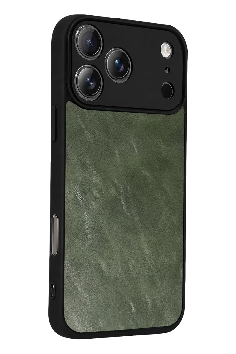 Newface Apple iPhone 17 Pro Aras Deri Kapak - Yeşil