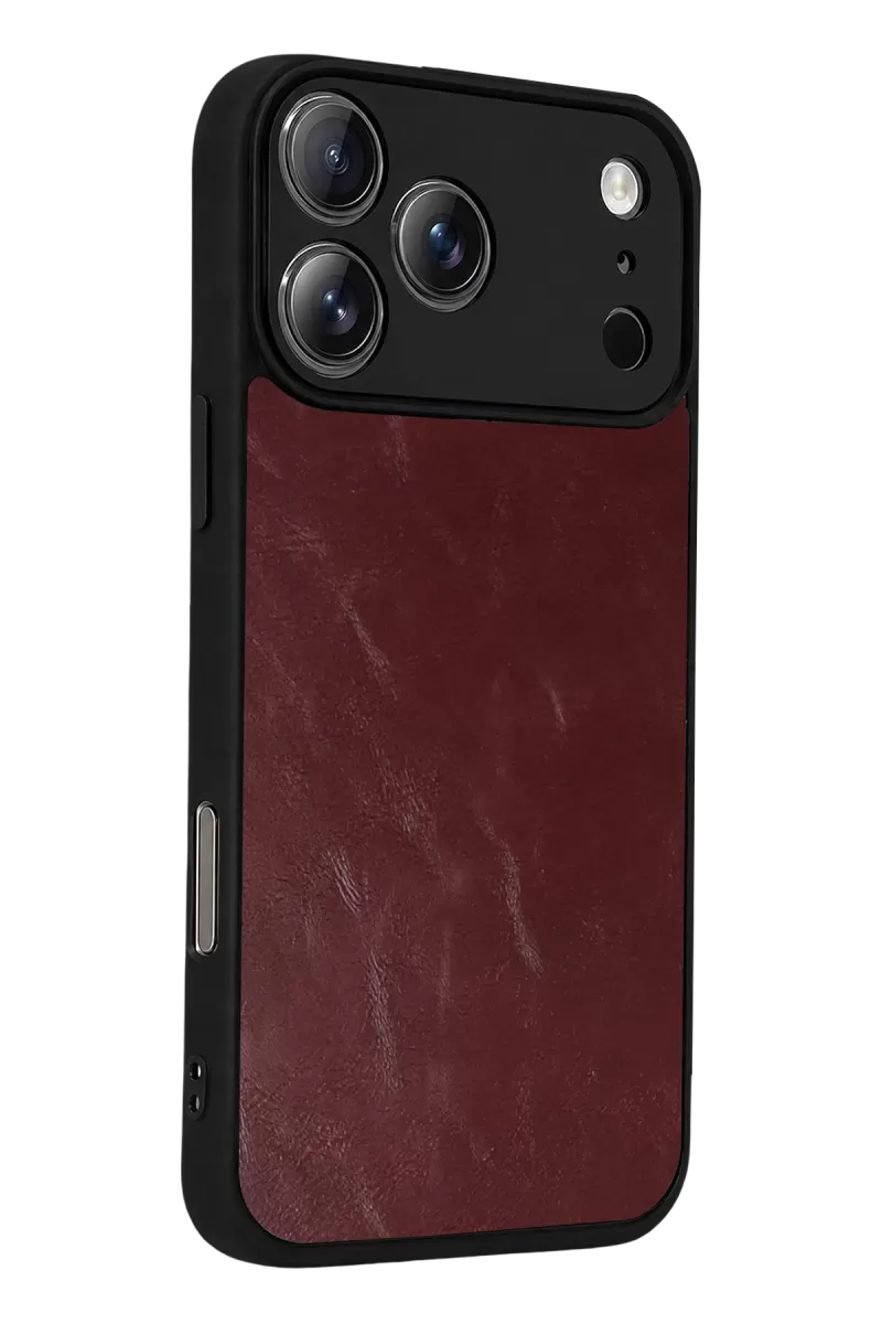 Newface Apple iPhone 17 Pro Max Aras Deri Kapak - Bordo