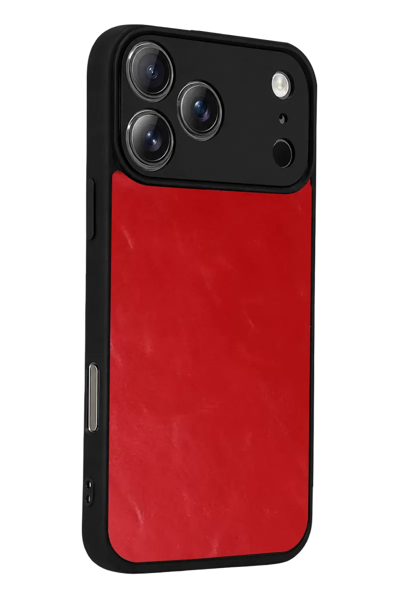 Newface Apple iPhone 17 Pro Max Aras Deri Kapak - Kırmızı