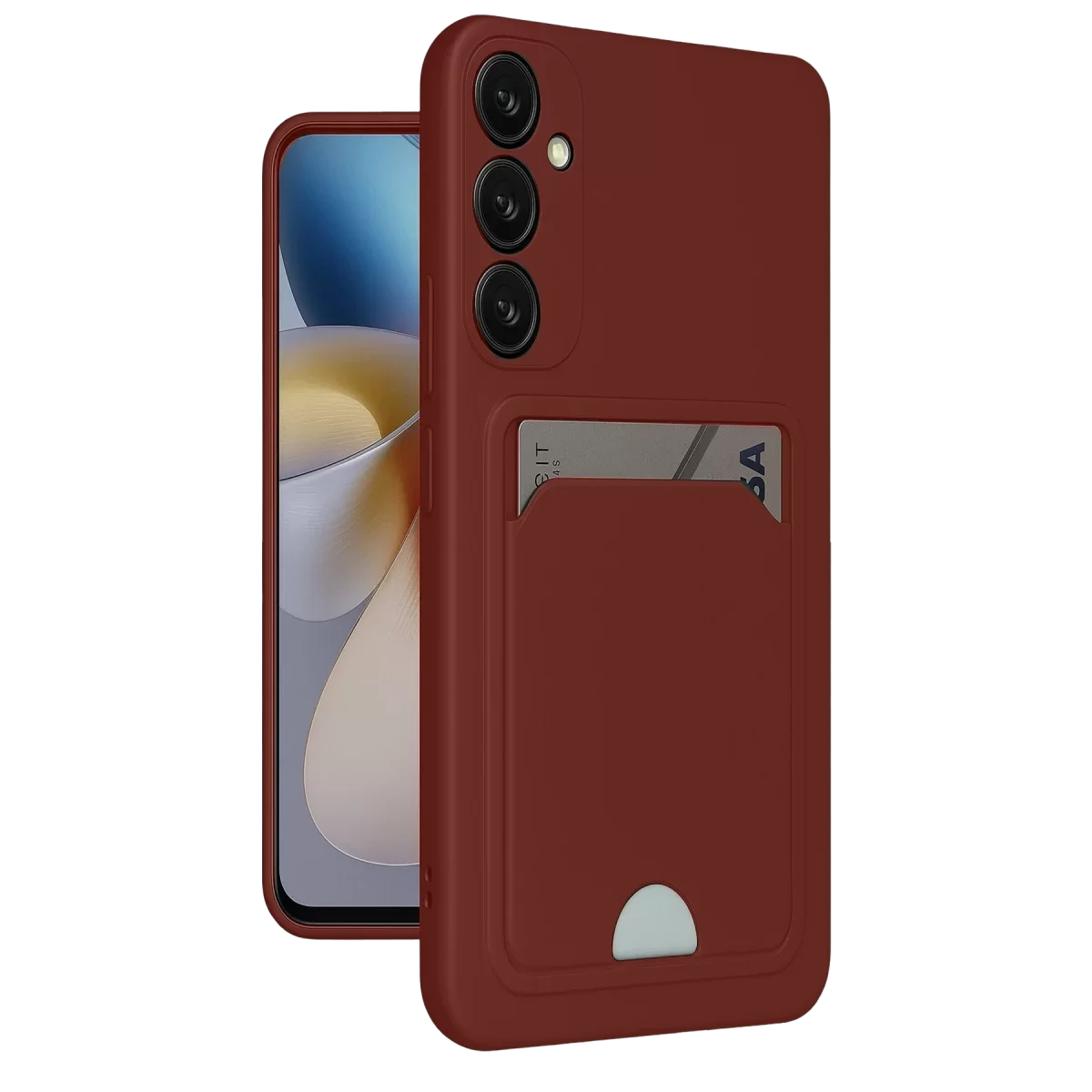 Newface Samsung Galaxy A26 Kılıf Kelvin Kartvizitli Silikon - Bordo