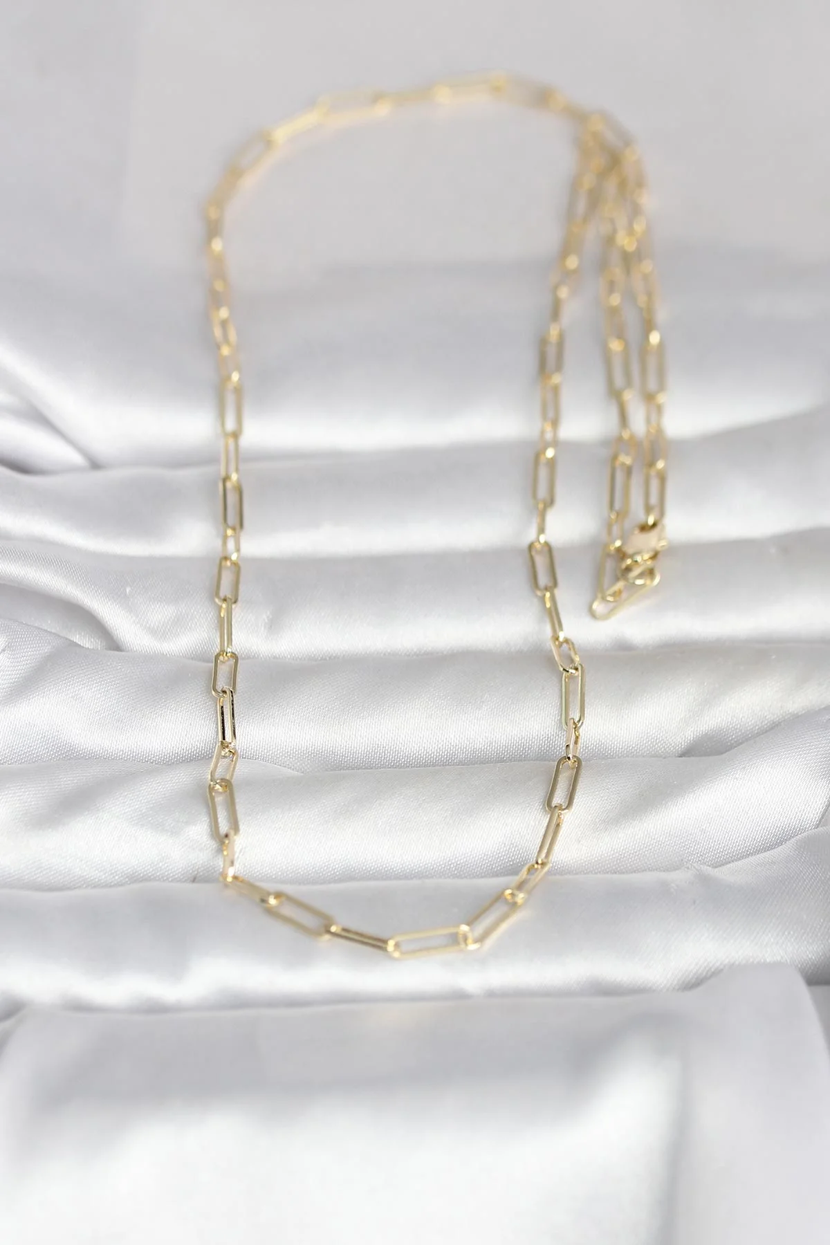 CM 14K Gold Renk Ataç Zincirli Model 60 cm Kadın Kolye