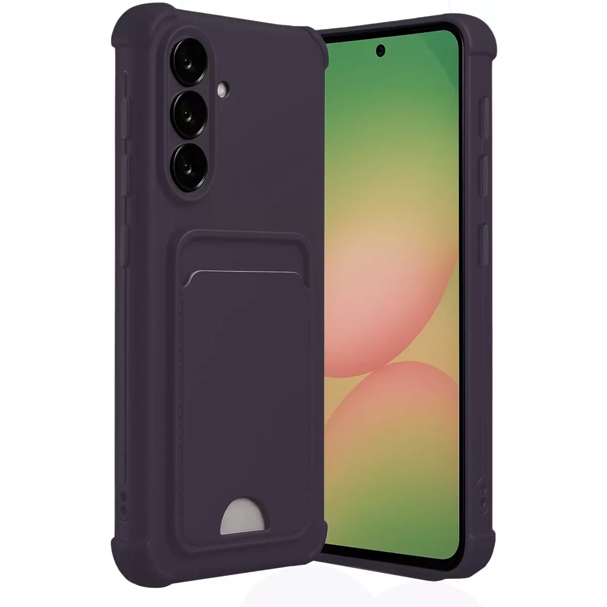 Newface Samsung Galaxy A36 Kılıf Kelvin Kartvizitli Silikon - Derin Mor