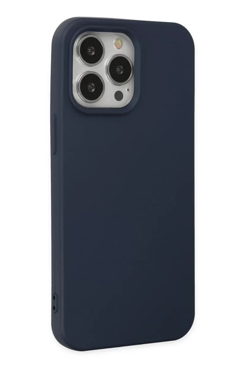 Newface Apple iPhone 15 Pro Kılıf Nano içi Kadife Silikon - Lacivert