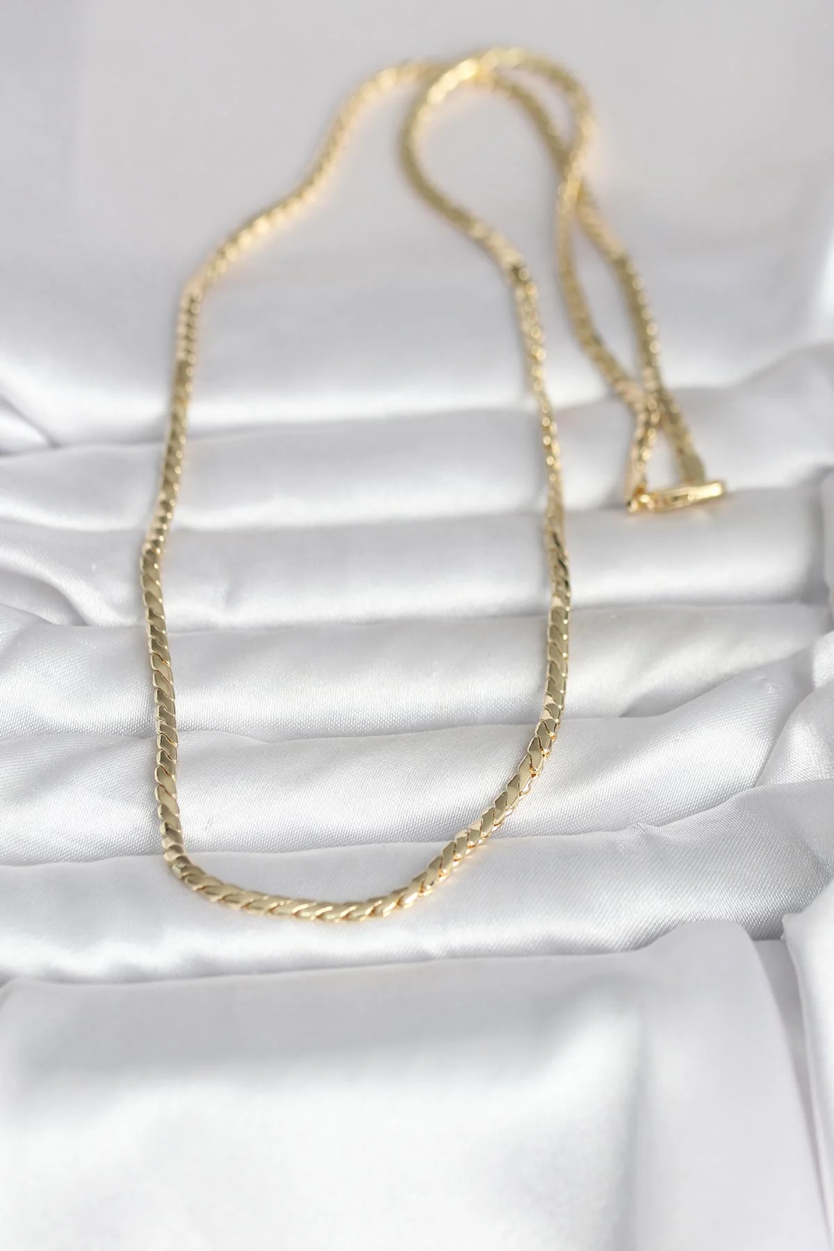 CM 14K Gold Renk Yassı Model 60 cm Kadın Kolye