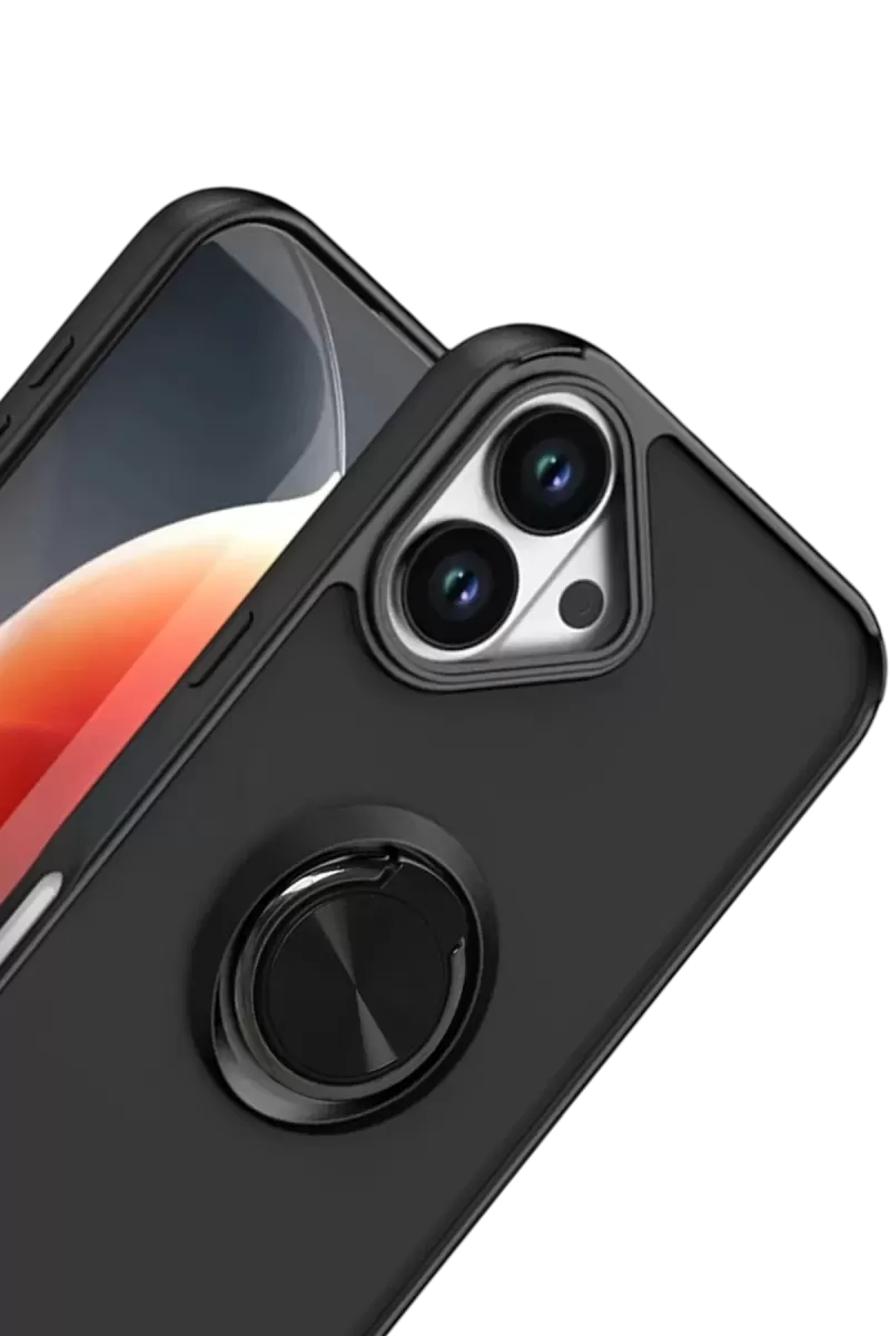 Newface Apple iPhone 17 Montreal Yüzüklü Silikon Kapak - Siyah