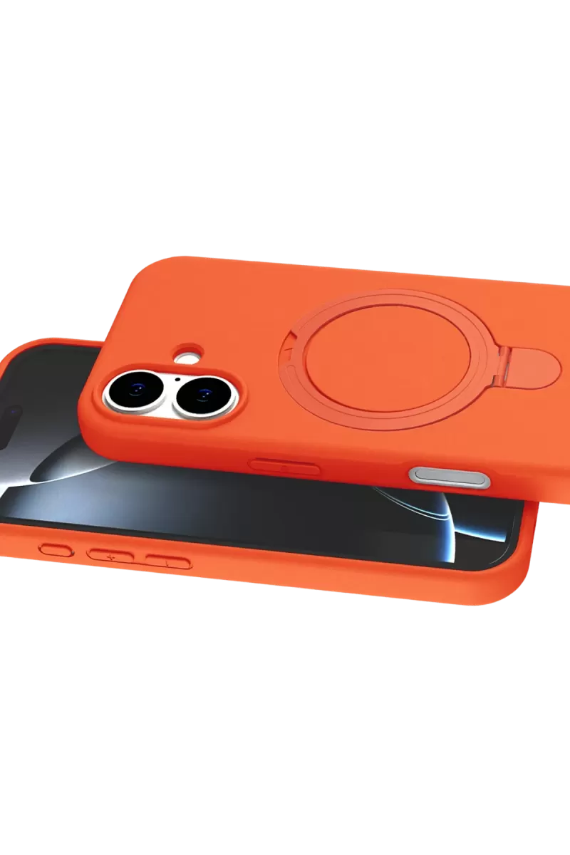 Newface Apple iPhone 17 Regal Magsafe Standlı Kapak - Turuncu