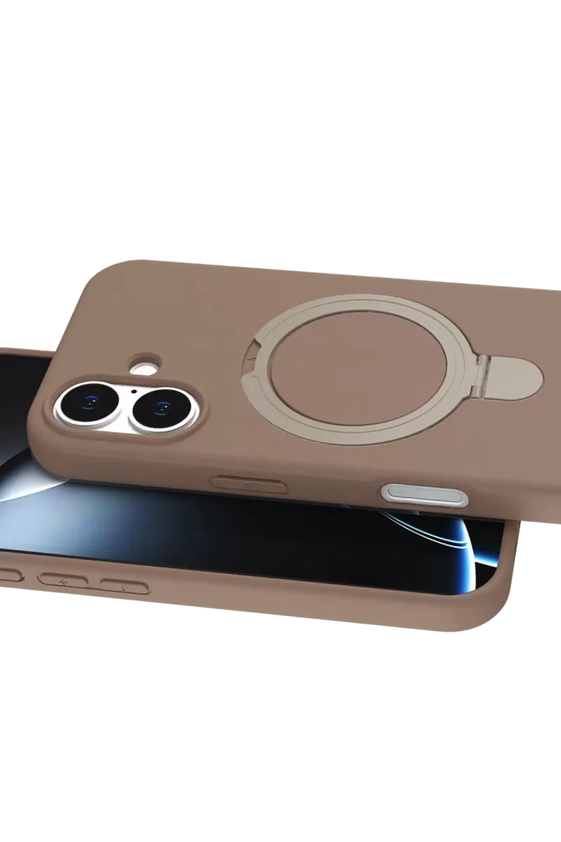 Newface Apple iPhone 17 Regal Magsafe Standlı Kapak - Çöl Titanyum