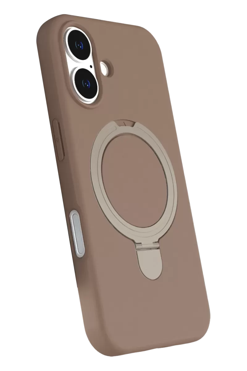 Newface Apple iPhone 17 Regal Magsafe Standlı Kapak - Çöl Titanyum