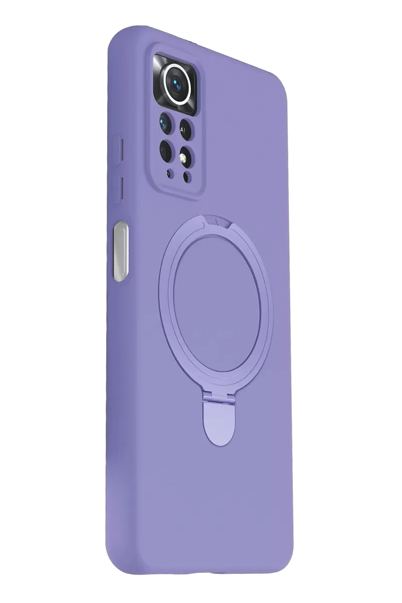 Newface Xiaomi Redmi Note 12 Pro 4G Regal Magsafe Standlı Kapak - Lila