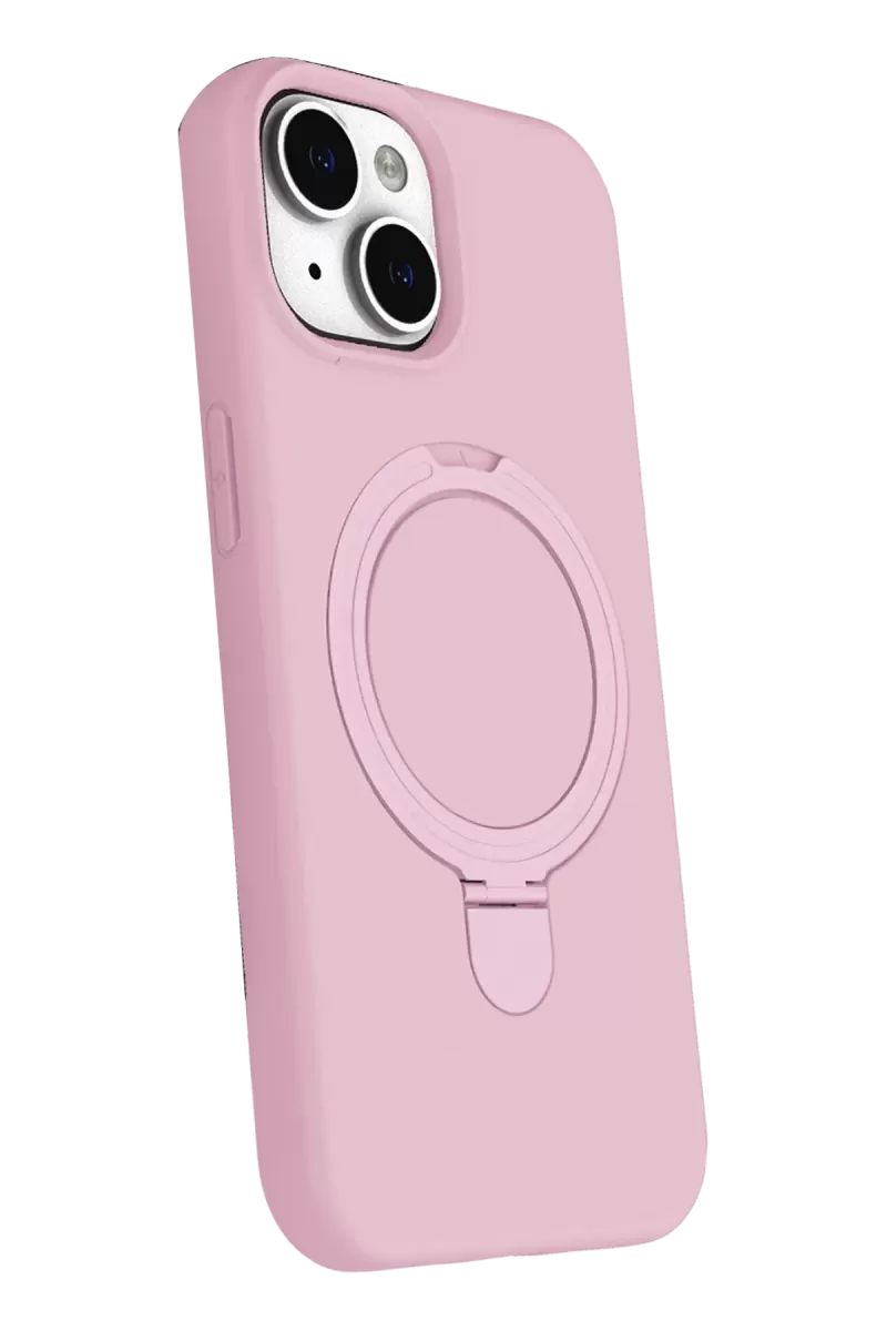 Newface Apple iPhone 15 Regal Magsafe Standlı Kapak - Açık Pembe