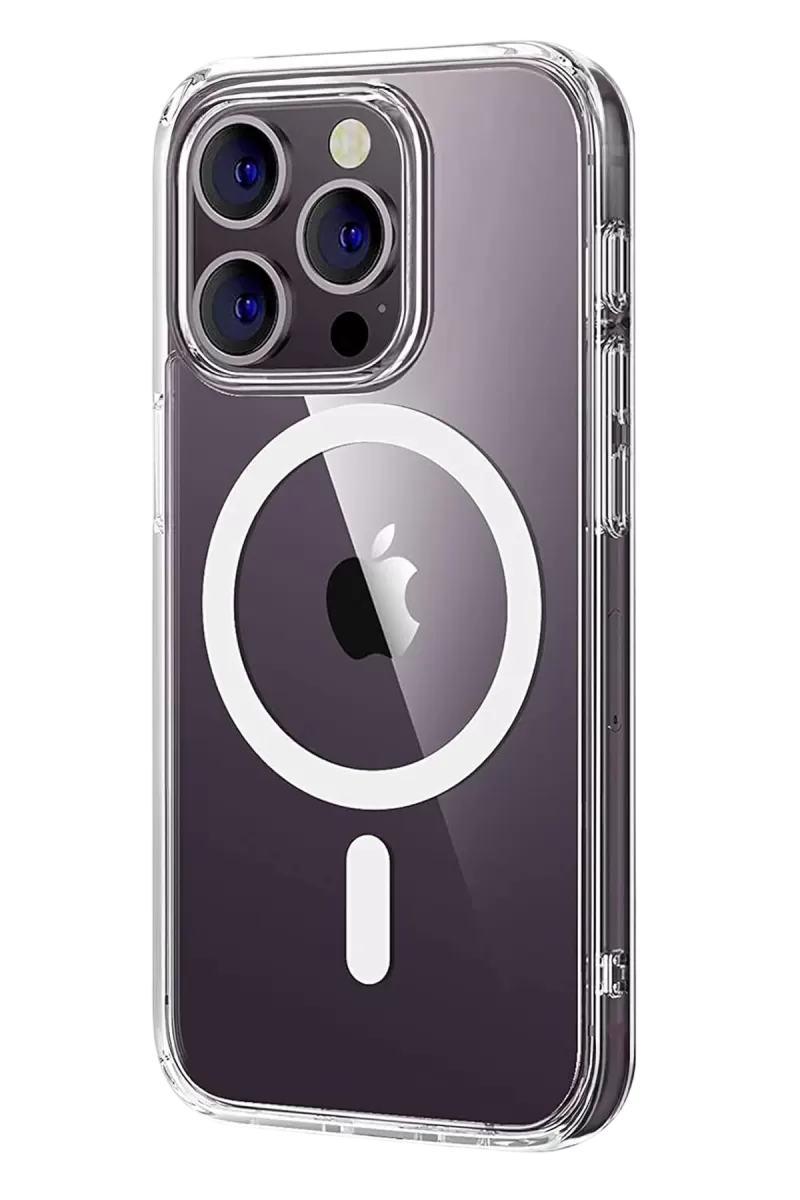Newface Apple iPhone 14 Pro Max Combo Sert Şeffaf Magsafe Kapak - Şeffaf