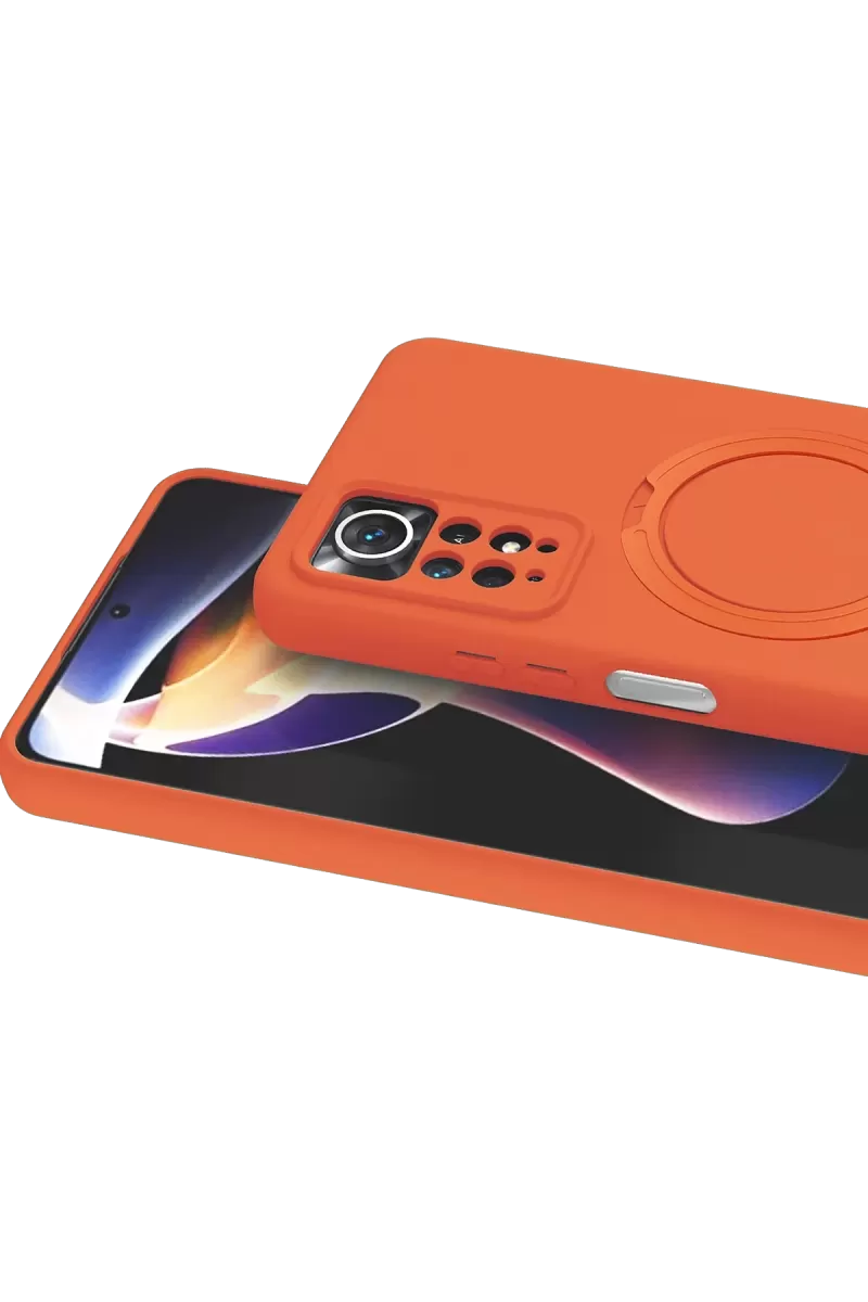 Newface Xiaomi Redmi Note 12 Pro 4G Regal Magsafe Standlı Kapak - Turuncu