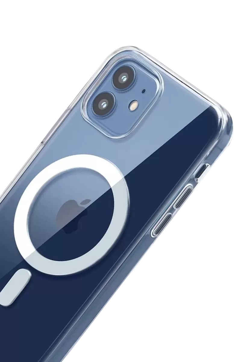 Newface Apple iPhone 12 Combo Sert Şeffaf Magsafe Kapak - Şeffaf