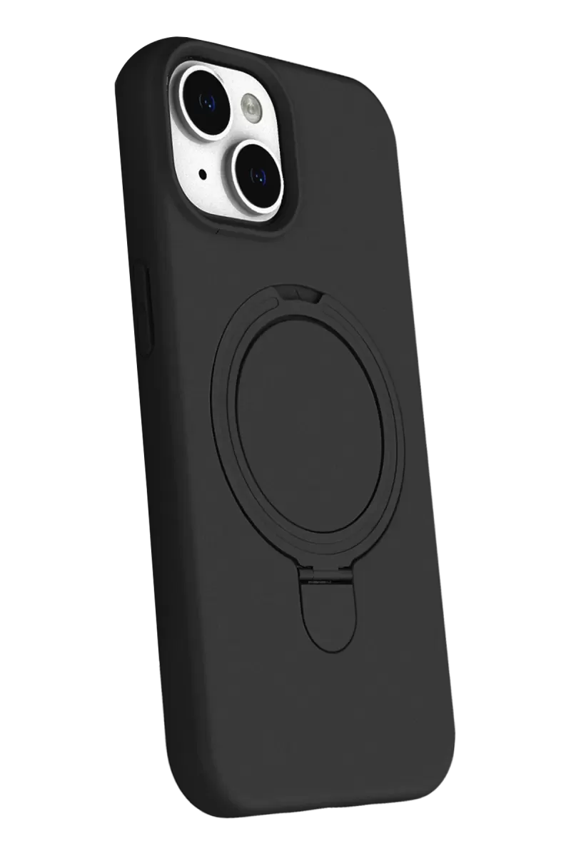 Newface Apple iPhone 15 Regal Magsafe Standlı Kapak - Siyah