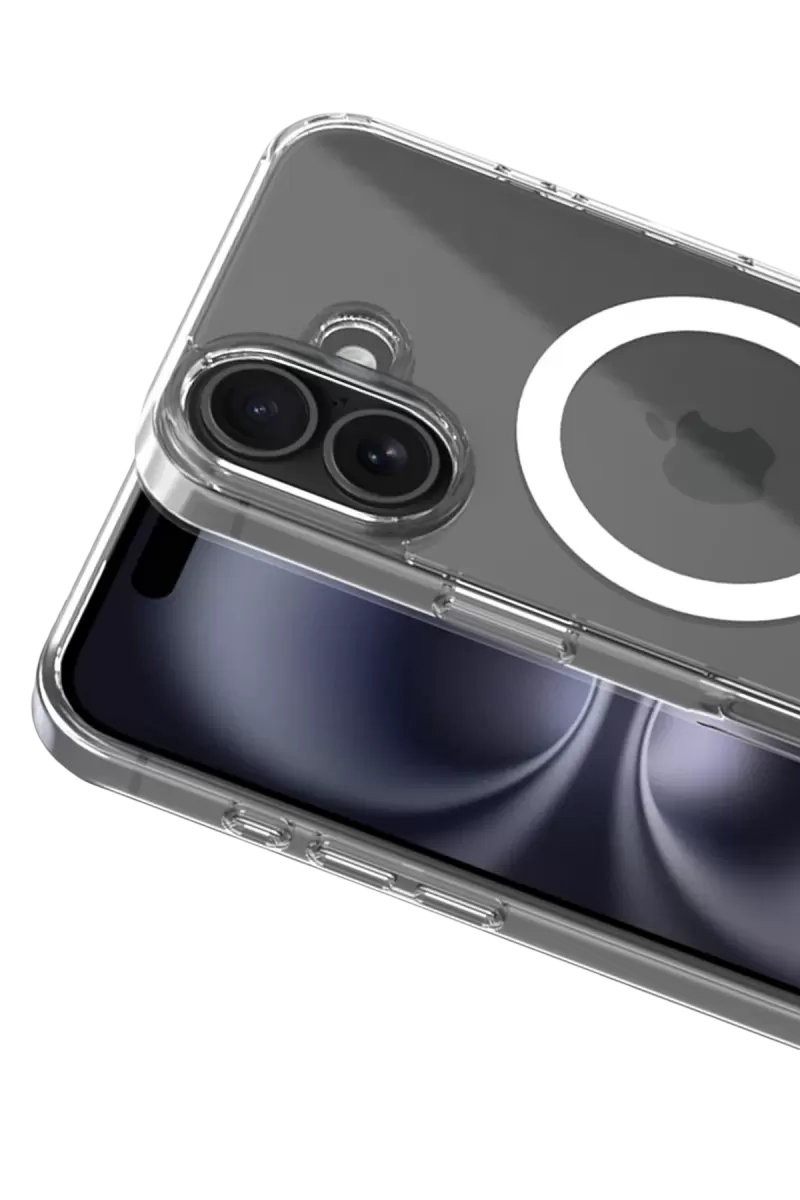 Newface Apple iPhone 16 Combo Sert Şeffaf Magsafe Kapak - Şeffaf