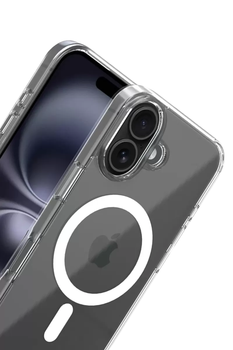 Newface Apple iPhone 16 Combo Sert Şeffaf Magsafe Kapak - Şeffaf