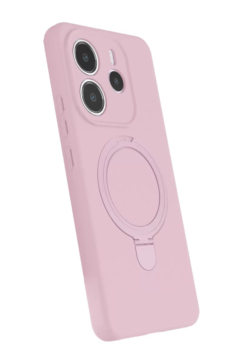 Newface Xiaomi Redmi Note 14 4G Regal Magsafe Standlı Kapak - Açık Pembe