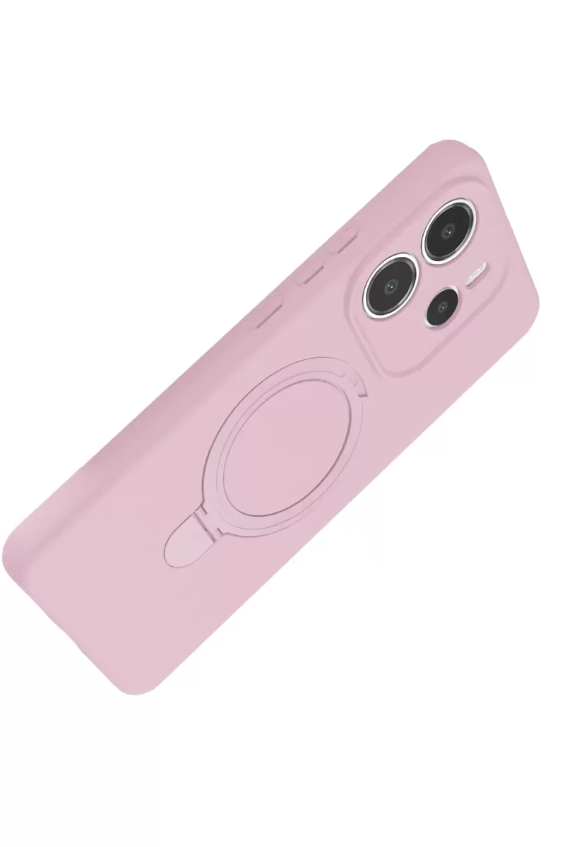 Newface Xiaomi Redmi Note 14 4G Regal Magsafe Standlı Kapak - Açık Pembe