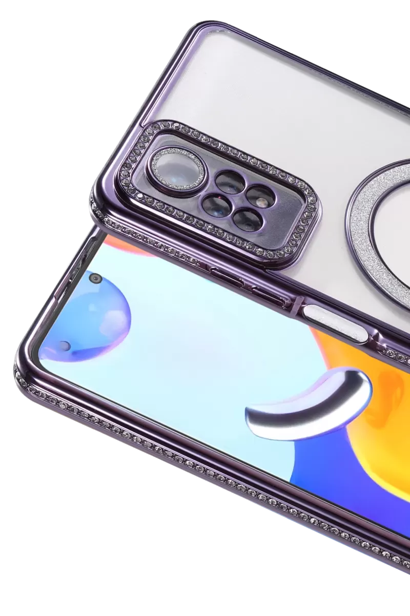 Newface Xiaomi Redmi Note 12 Pro 4G Joke Simli Magneticsafe Kılıf - Derin Mor