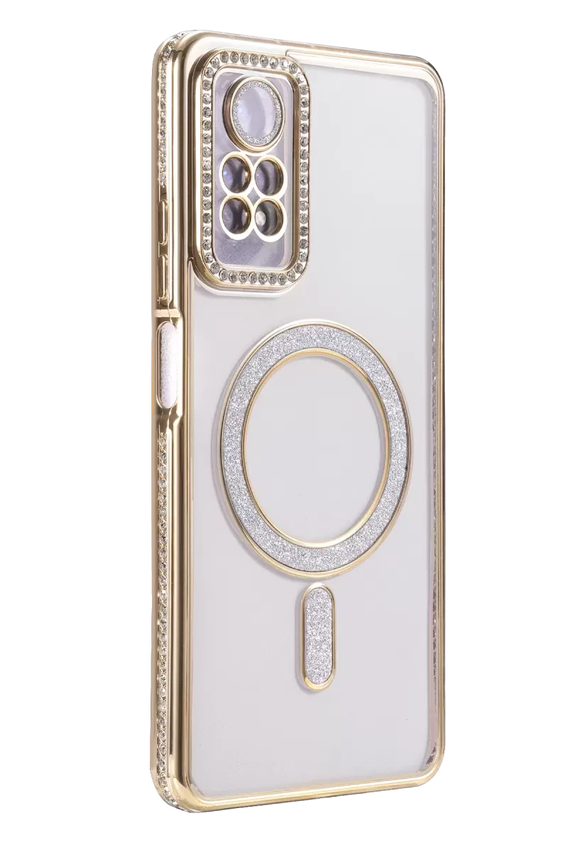 Newface Xiaomi Redmi Note 12 Pro 4G Joke Simli Magneticsafe Kılıf - Gold