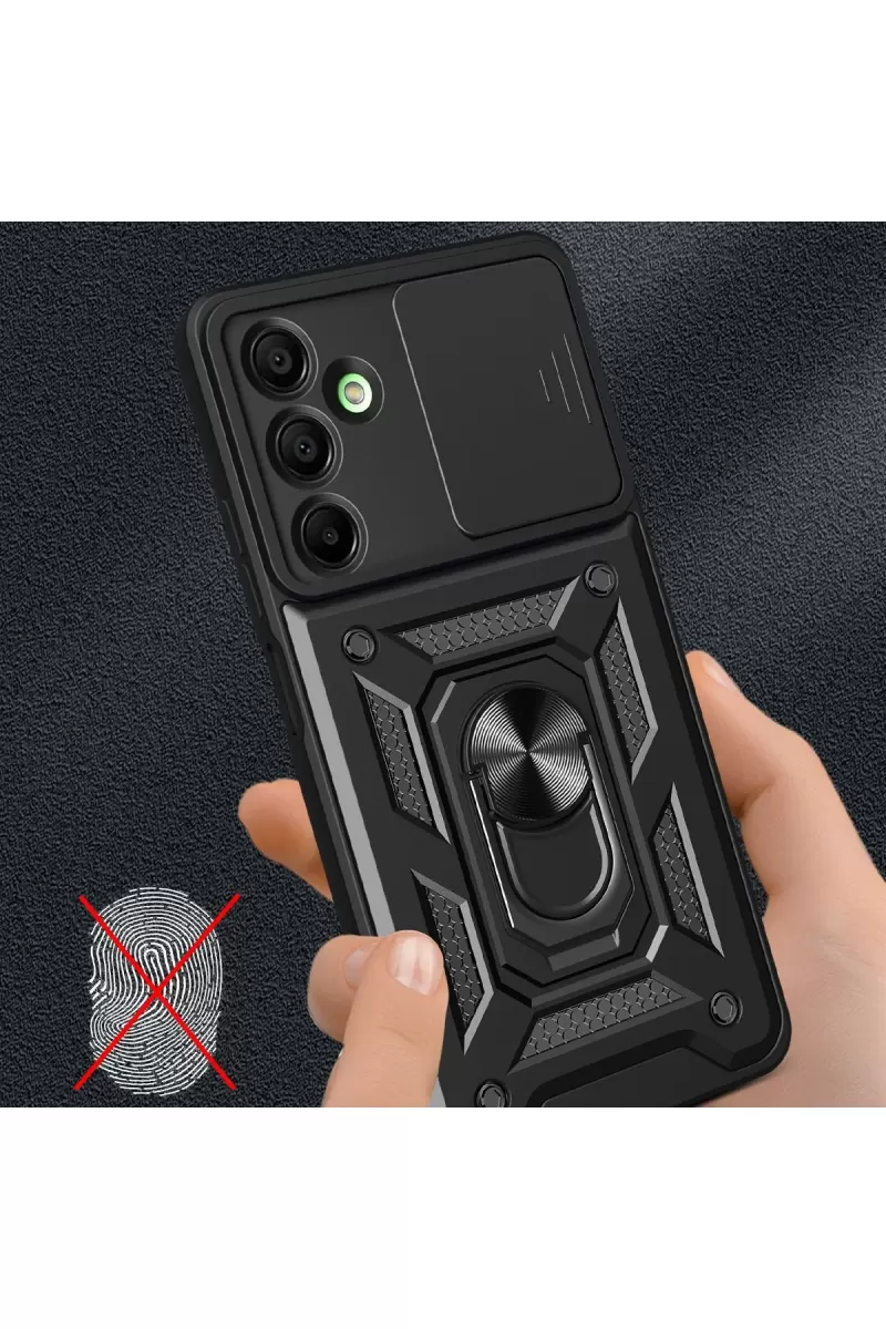 Newface Samsung Galaxy A26 Kılıf Pars Lens Yüzüklü Silikon - Lacivert