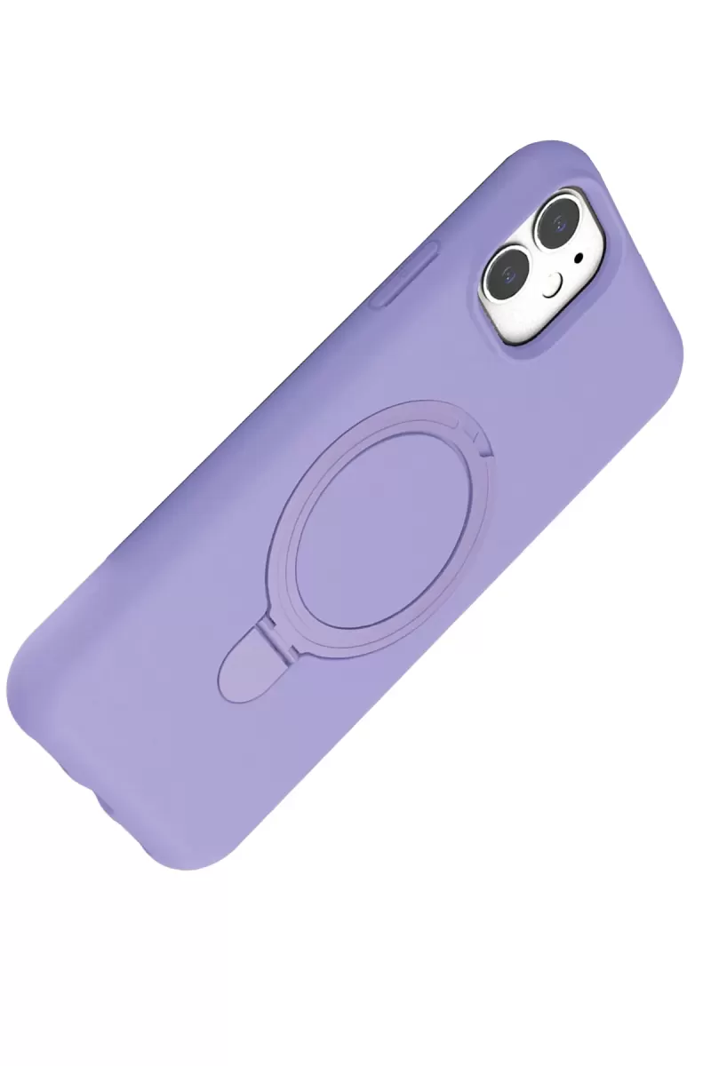 Newface Apple iPhone 11 Regal Magsafe Standlı Kapak - Lila