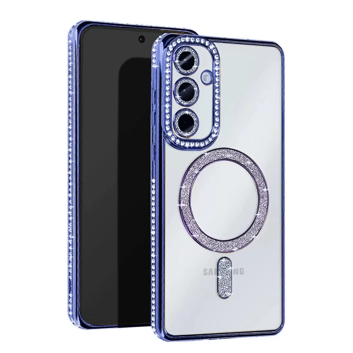 Newface Samsung Galaxy A56 Joke Simli Magneticsafe Kılıf - Mavi