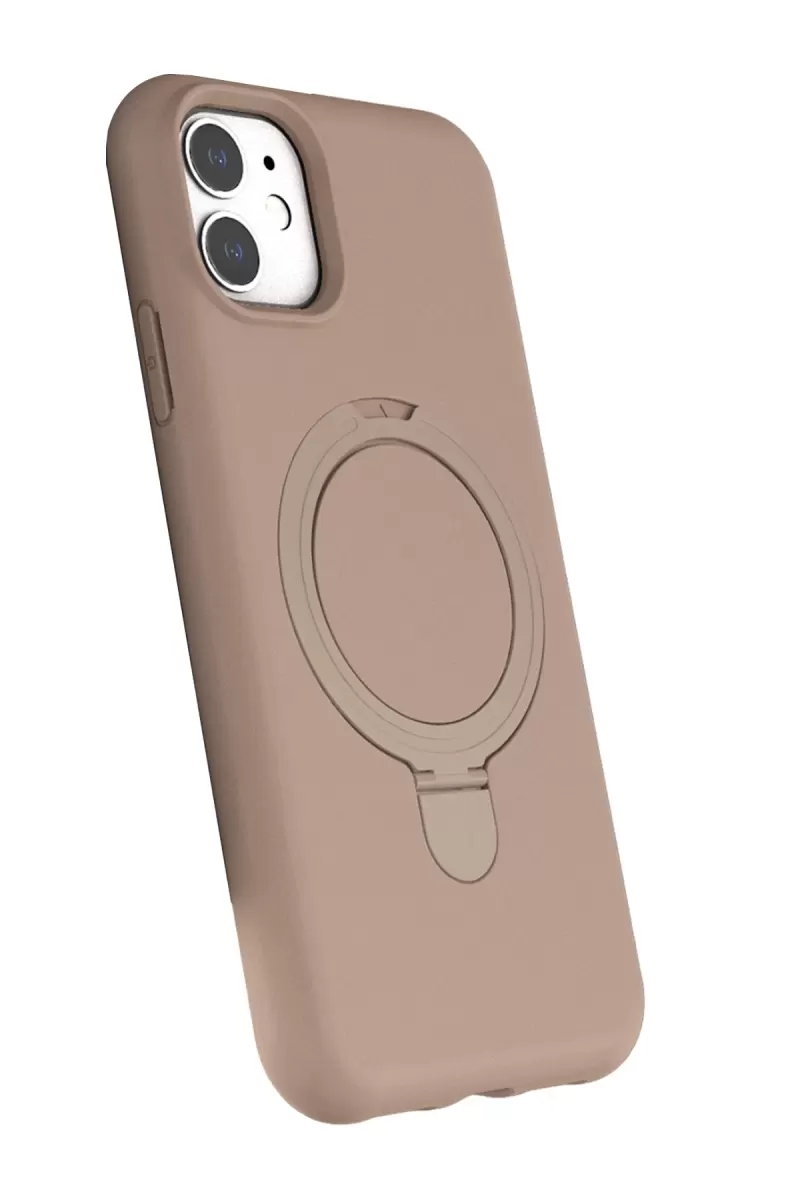 Newface Apple iPhone 11 Regal Magsafe Standlı Kapak - Çöl Titanyum