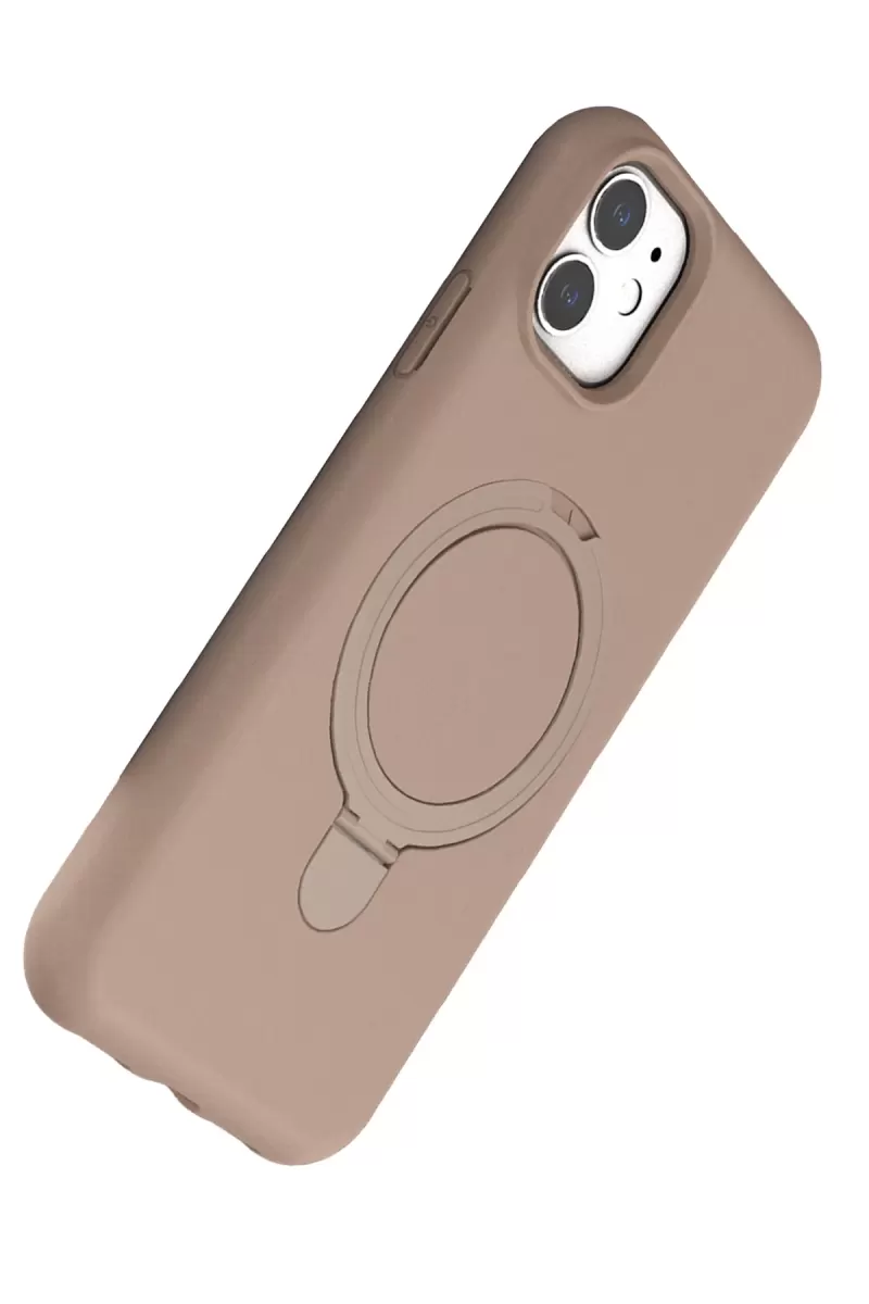 Newface Apple iPhone 11 Regal Magsafe Standlı Kapak - Çöl Titanyum